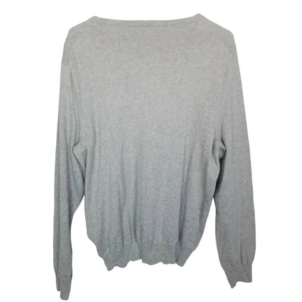 J. Crew Mens Cotton Cashmere Sweater Size L Minimalist Preppy Classic Stretch